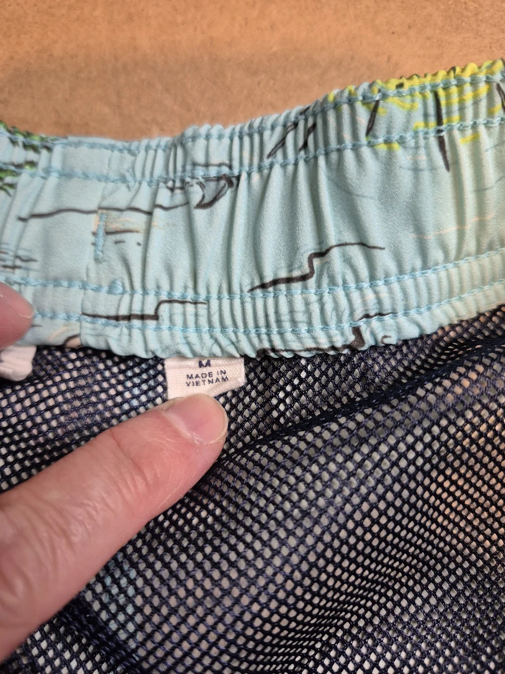 GAP Men's Light Blue Tropical Print Swim Trunks 4545/6